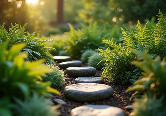 Lush layered sustainable forest garden architecture
