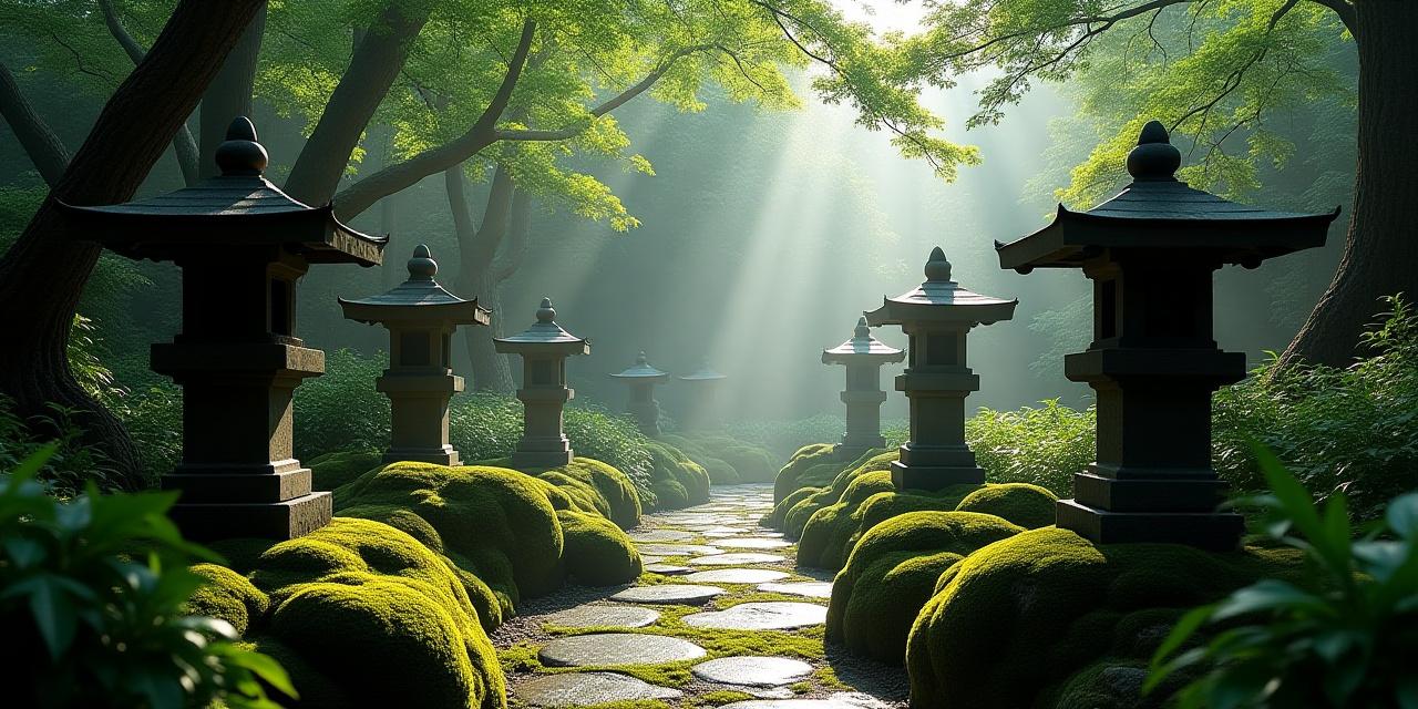 Serene Japanese garden reflecting peace and security
