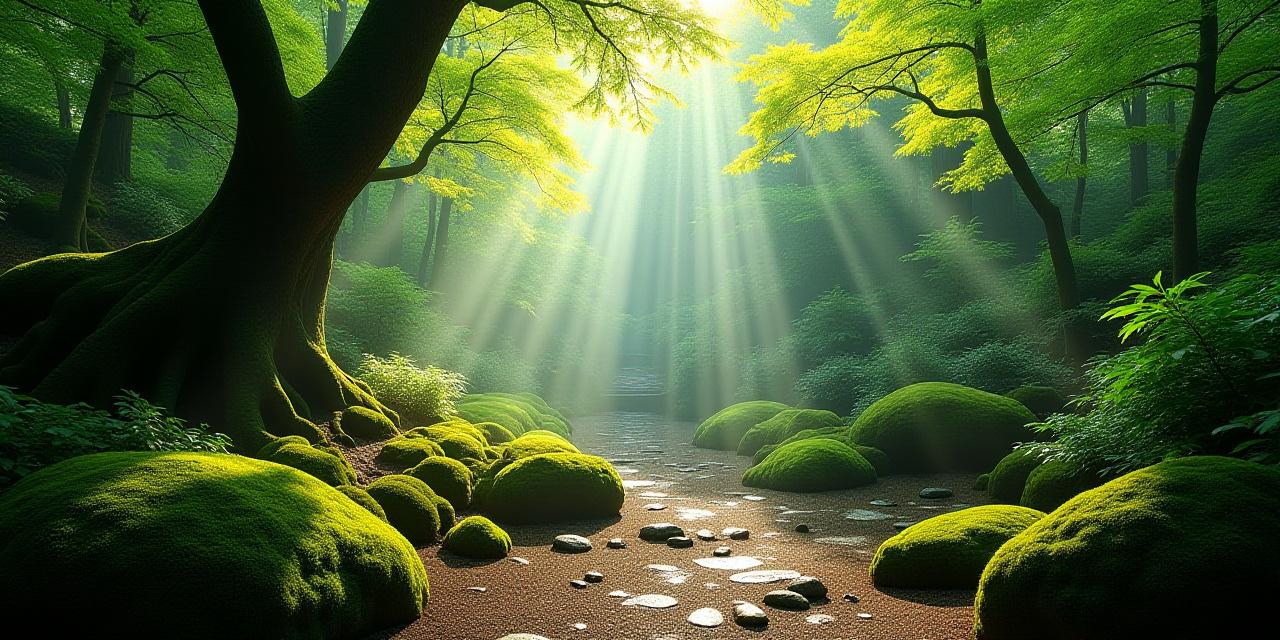 Lush garden landscape