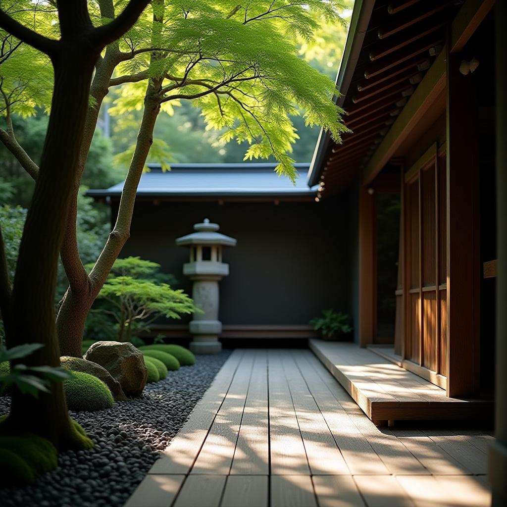 Private courtyard oasis in Minato-ku with traditional Japanese elements